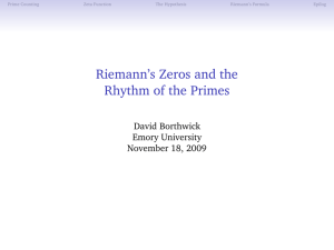 Riemann`s Zeros and the Rhythm of the Primes
