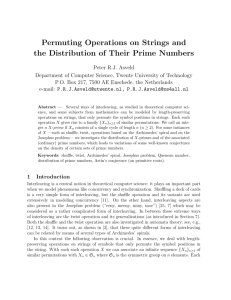 Permuting Operations on Strings and the Distribution of Their Prime