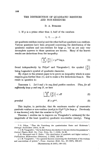 The distribution of quadratic residues and non