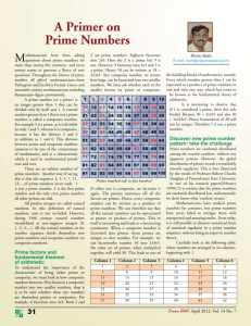 A Primer on Prime Numbers