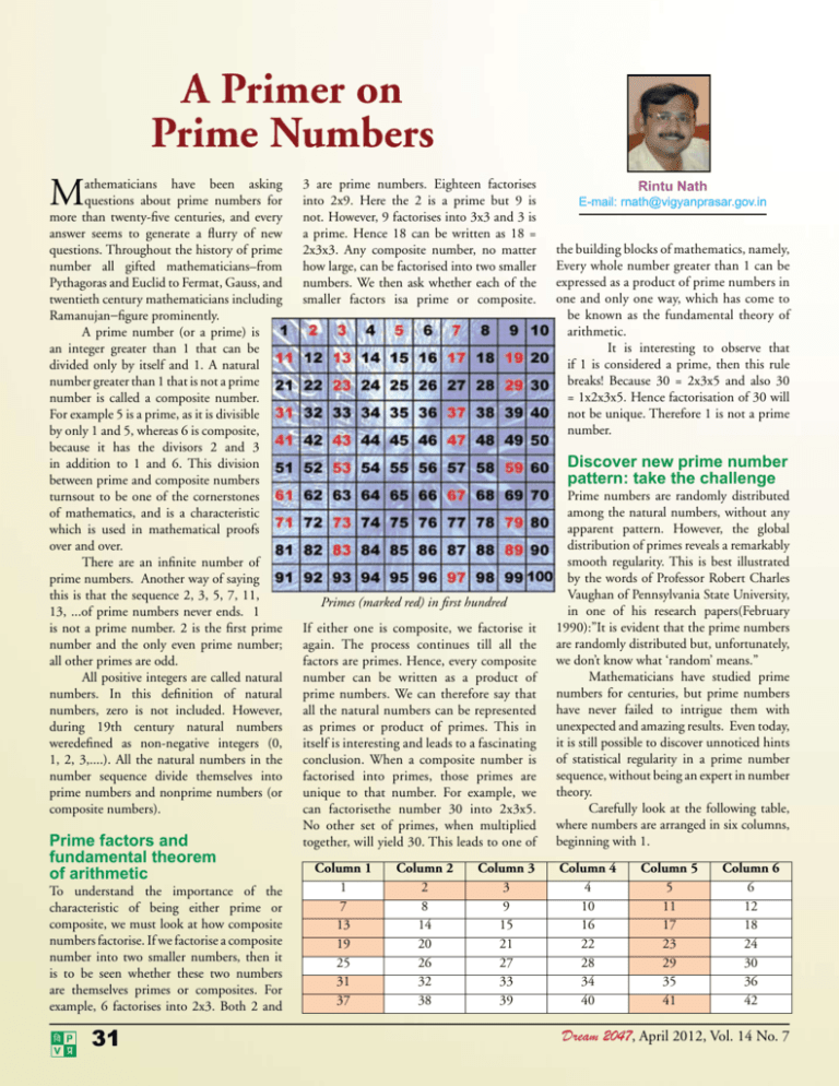 history of prime numbers assignment