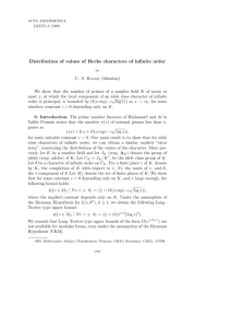 Distribution of values of Hecke characters of infinite order