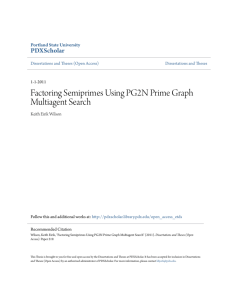 Factoring Semiprimes Using PG2N Prime Graph Multiagent Search