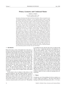 Primes, Geometry and Condensed Matter