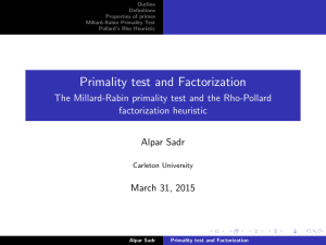 Primality test and Factorization - The Millard