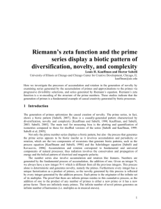Riemann`s zeta function and the prime series display a biotic pattern