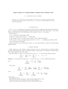 LIMIT POINTS OF NORMALIZED CONSECUTIVE PRIME GAPS 1