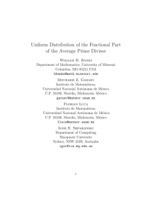 Uniform Distribution of the Fractional Part of the Average Prime Divisor