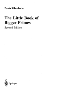 Paulo Ribenboim The Little Book of Bigger Primes