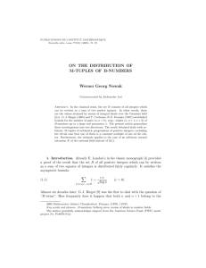 ON THE DISTRIBUTION OF M-TUPLES OF B