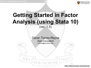 Getting Started in Factor Analysis (using Stata 10)