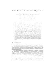 Factor Automata of Automata and Applications