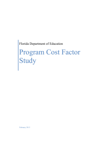 Program Cost Factor Study - Florida Department of Education