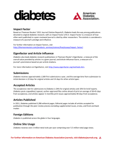 Impact Factor - American Diabetes Association Journals