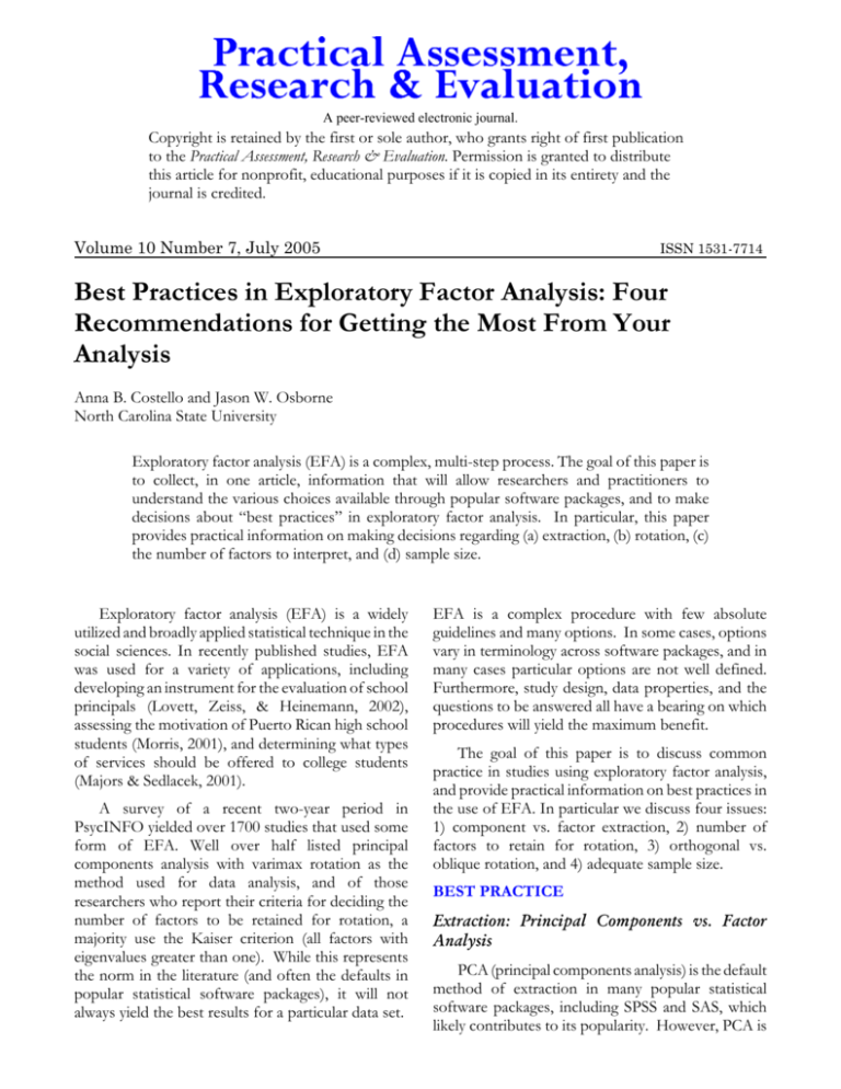 exploratory factor analysis research paper