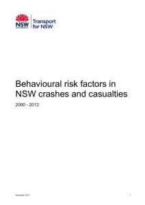 Behavioural risk factors in NSW crashes and casualties (PDF 52kB)