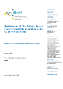 Development of the Primary Energy Factor of Electricity