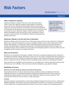 Risk Factors | Alzheimer`s Disease