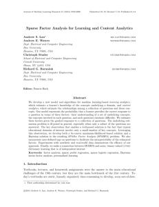Sparse Factor Analysis for Learning and Content Analytics