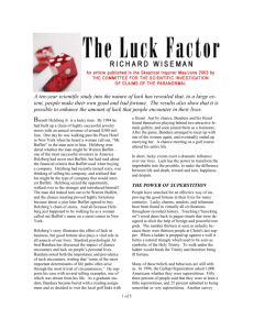 The Luck Factor - Richard Wiseman
