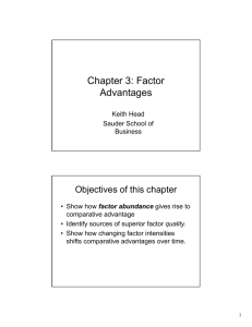 Chapter 3: Factor Advantages