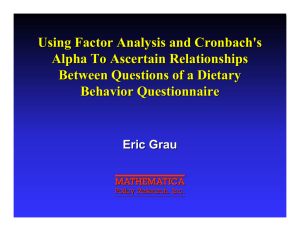 Using Factor Analysis and Cronbach`s Alpha to Ascertain