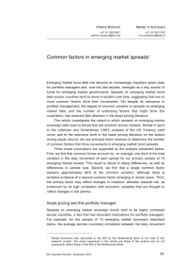 Common factors in emerging market spreads