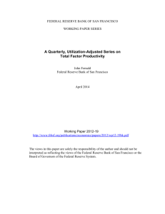 A Quarterly, Utilization-Adjusted Series on Total Factor Productivity