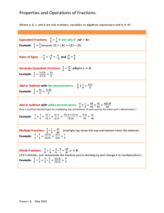 Properties and Operations of Fractions