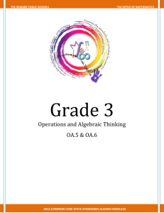 Operations and Algebraic Thinking OA.5 & OA.6