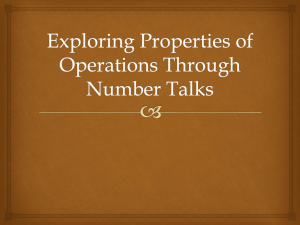 Exploring Properties of Operations Through Number Talks