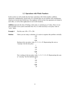 1.2 Operations with Whole Numbers