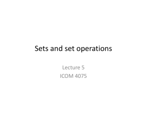 Sets and set operations