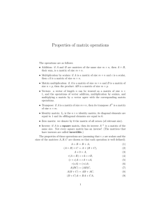 Properties of matrix operations