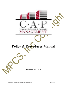 PROPERTY MANAGEMENT OPERATIONS MANUAL