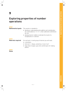 Exploring properties of number operations