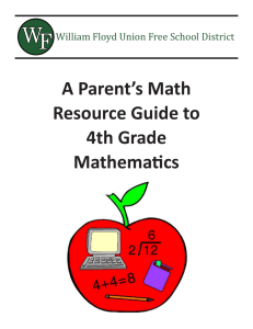 A Parent`s Math Resource Guide to 4th Grade Mathematics