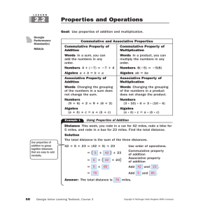 Properties and Operations