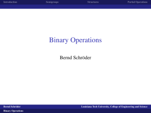 Binary Operations - Louisiana Tech University