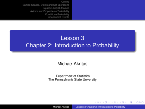 Lesson 3 Chapter 2: Introduction to Probability