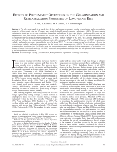 EFFECTS OF POSTHARVEST OPERATIONS ON THE