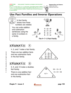 Use Fact Families and Inverse Operations