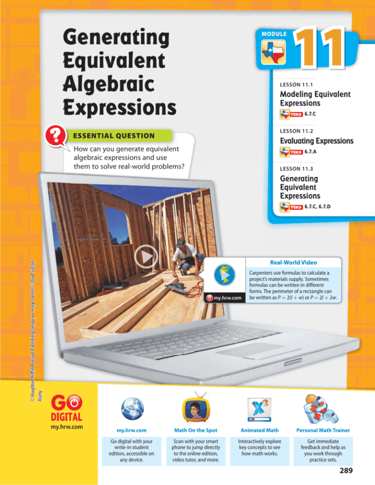 Generating Equivalent Algebraic Expressions