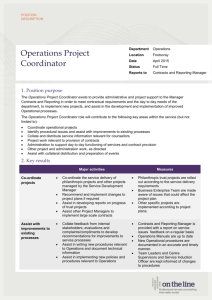PD Operations Project Coordinator - April 2015