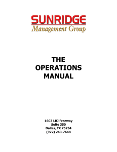 Operations Manual - SunRidge Management Group