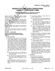 products/completed operations liability coverage form