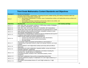Third Grade Mathematics Content Standards and Objectives