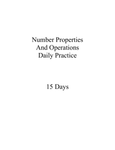 Number Properties And Operations Daily Practice 15 Days