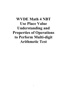 WVDE Math 4 NBT Use Place Value Understanding and Properties