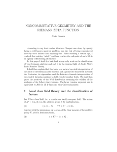 noncommutative geometry and the riemann zeta function